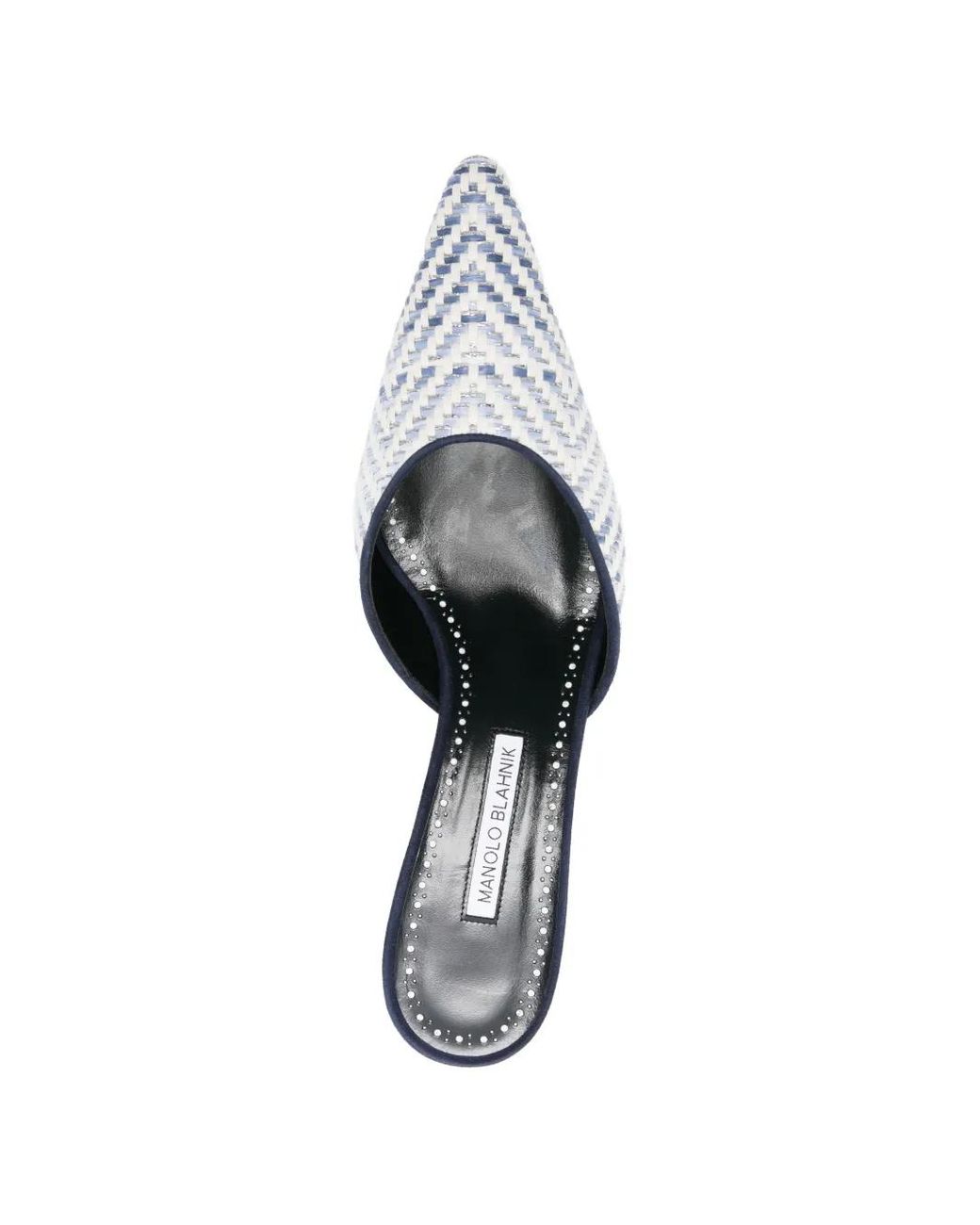Manolo Blahnik White Carolynemu Raffia Mules