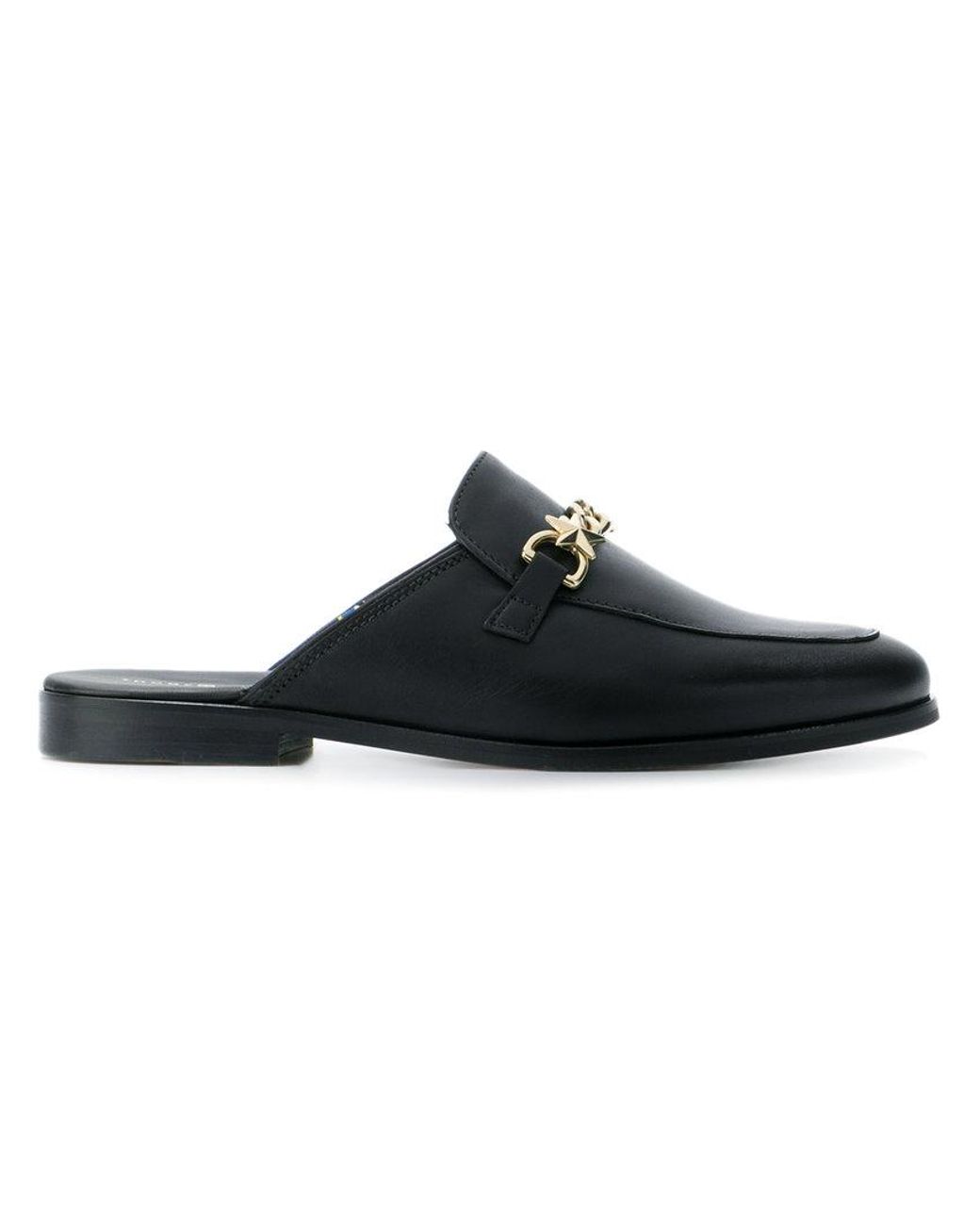 Tommy Hilfiger Gold Chain Loafers in Black | Lyst