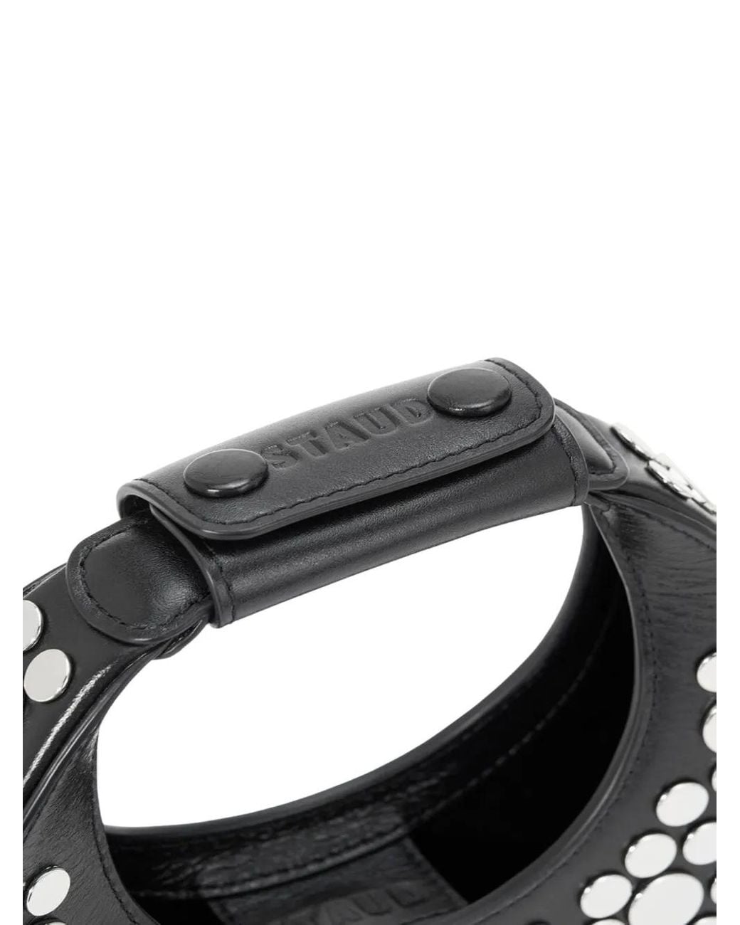Staud Black Goodnight Moon Studded Shoulder Bag