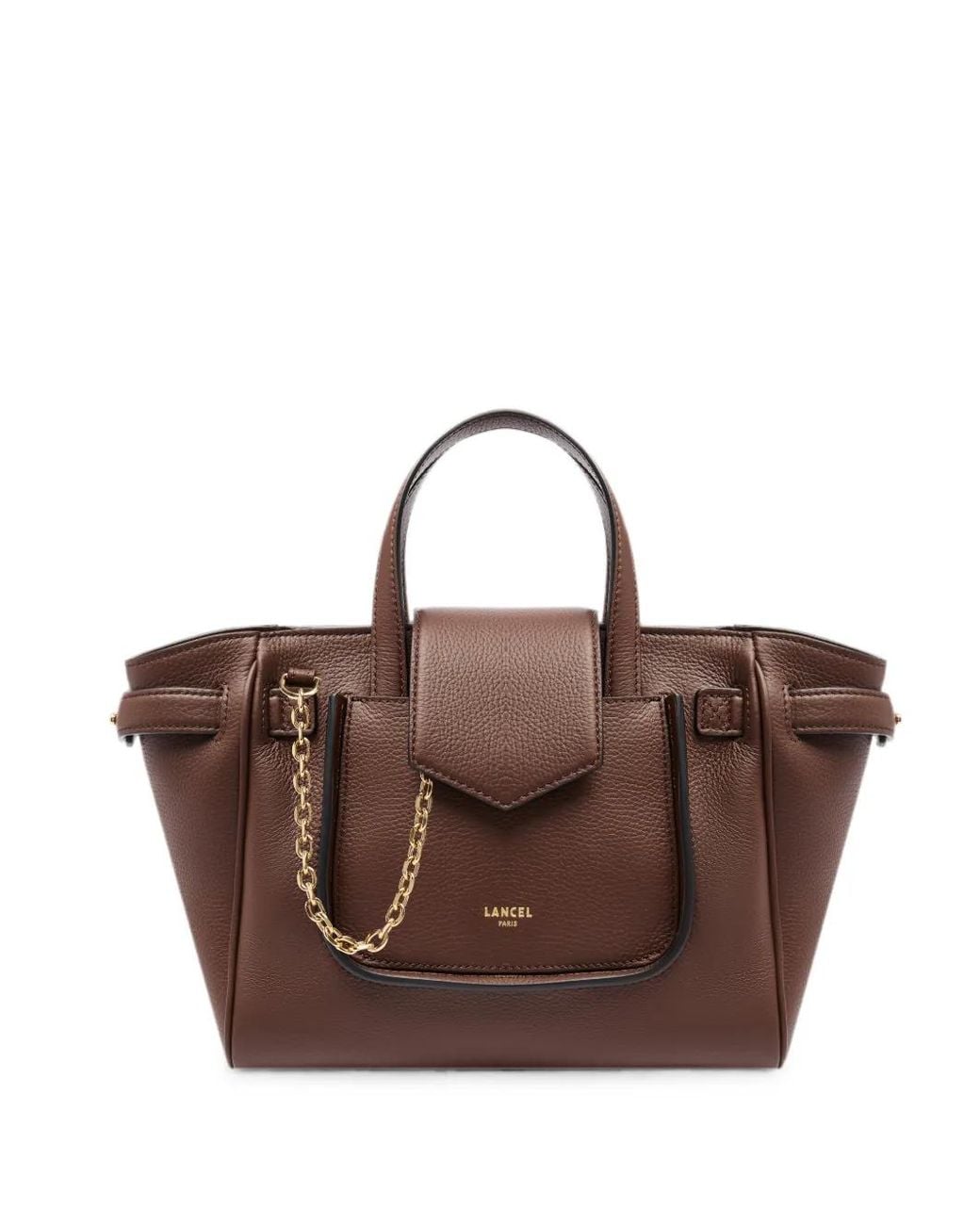 Lancel Brown Small Thea Grained Handbag