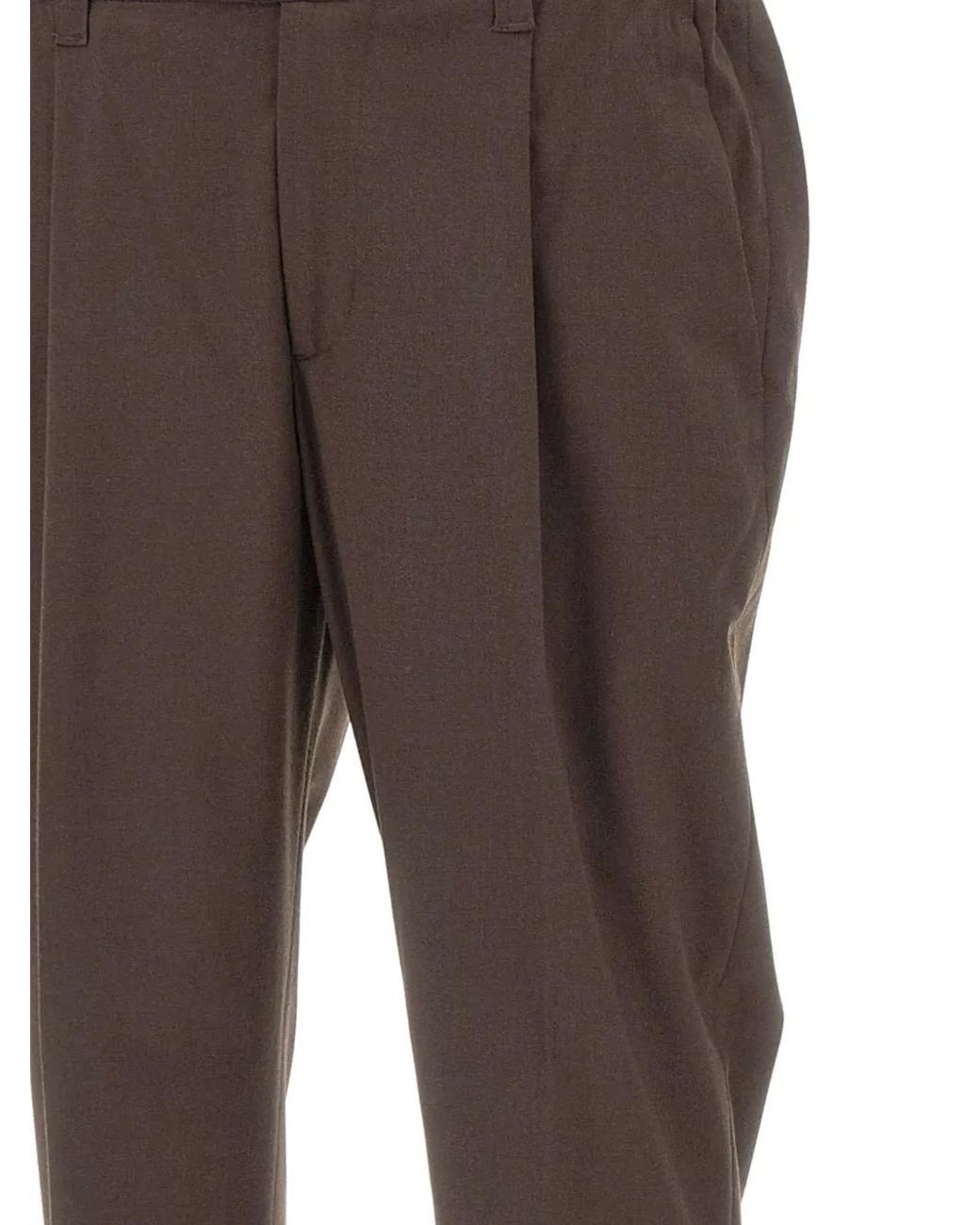 Devore Gray Pleated-Detail Trousers for men