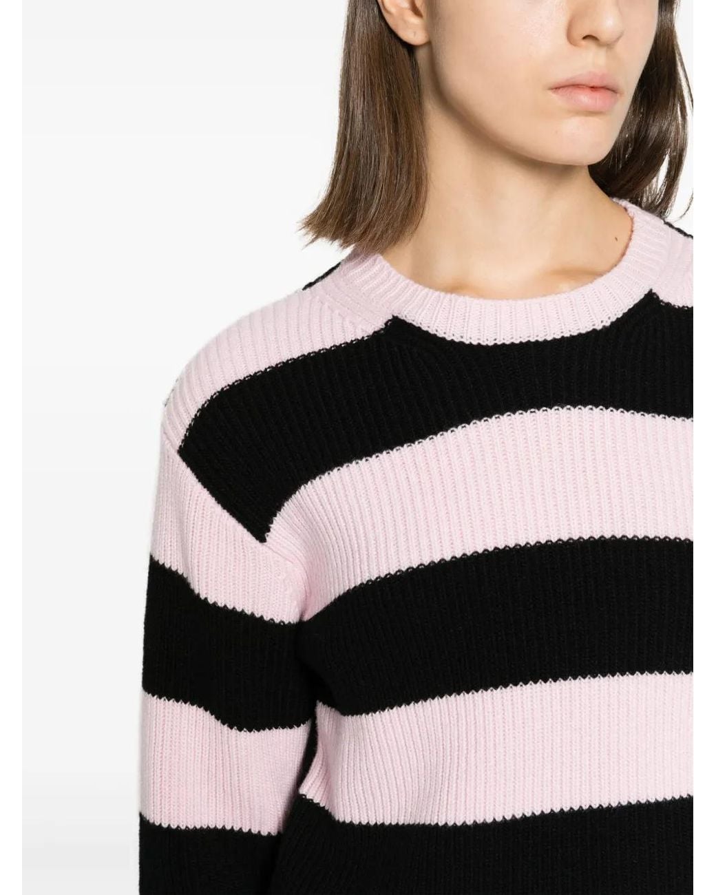 Valentino Garavani Black Striped Virgin Wool Jumper