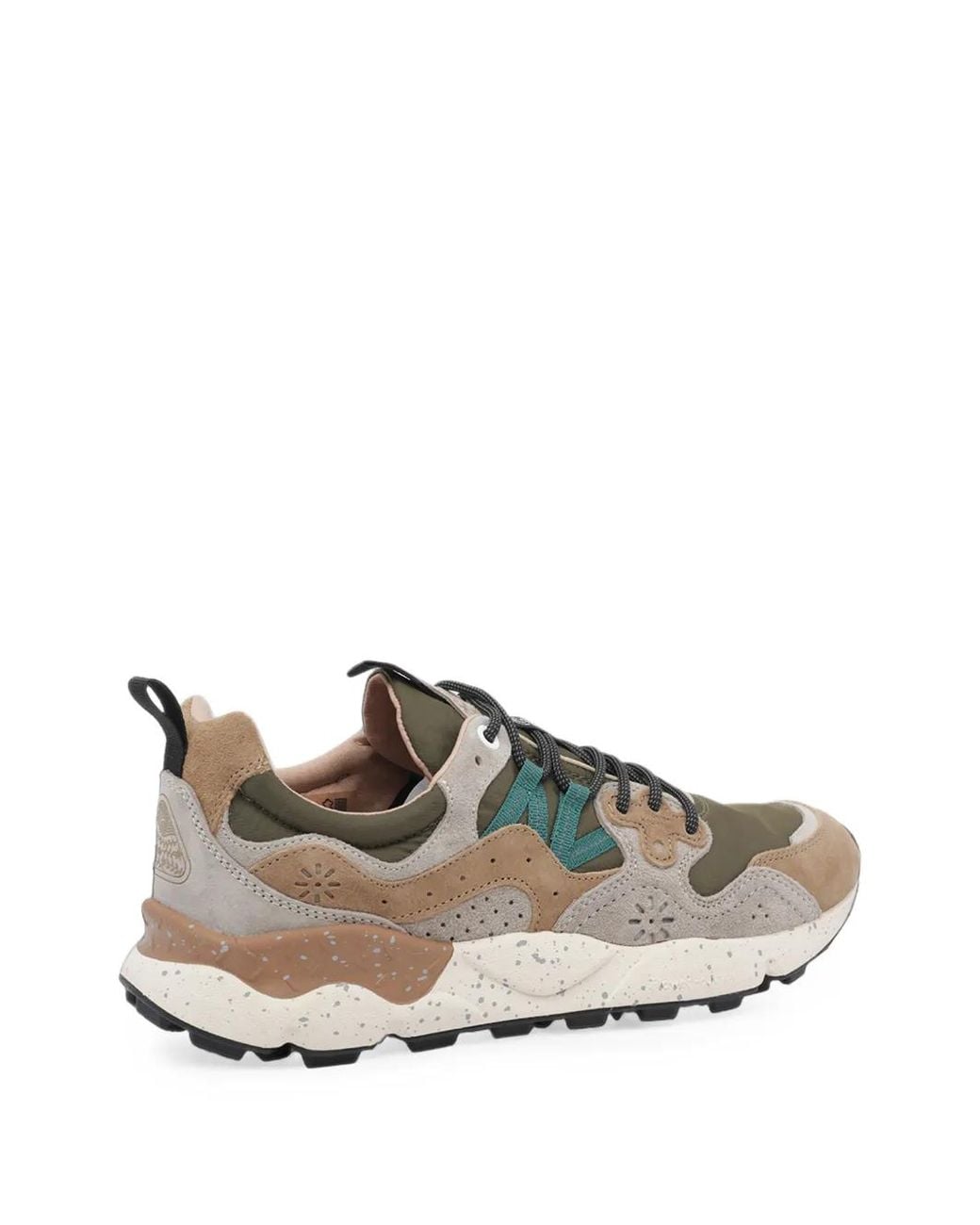 Flower Mountain White Panelled Sneakers