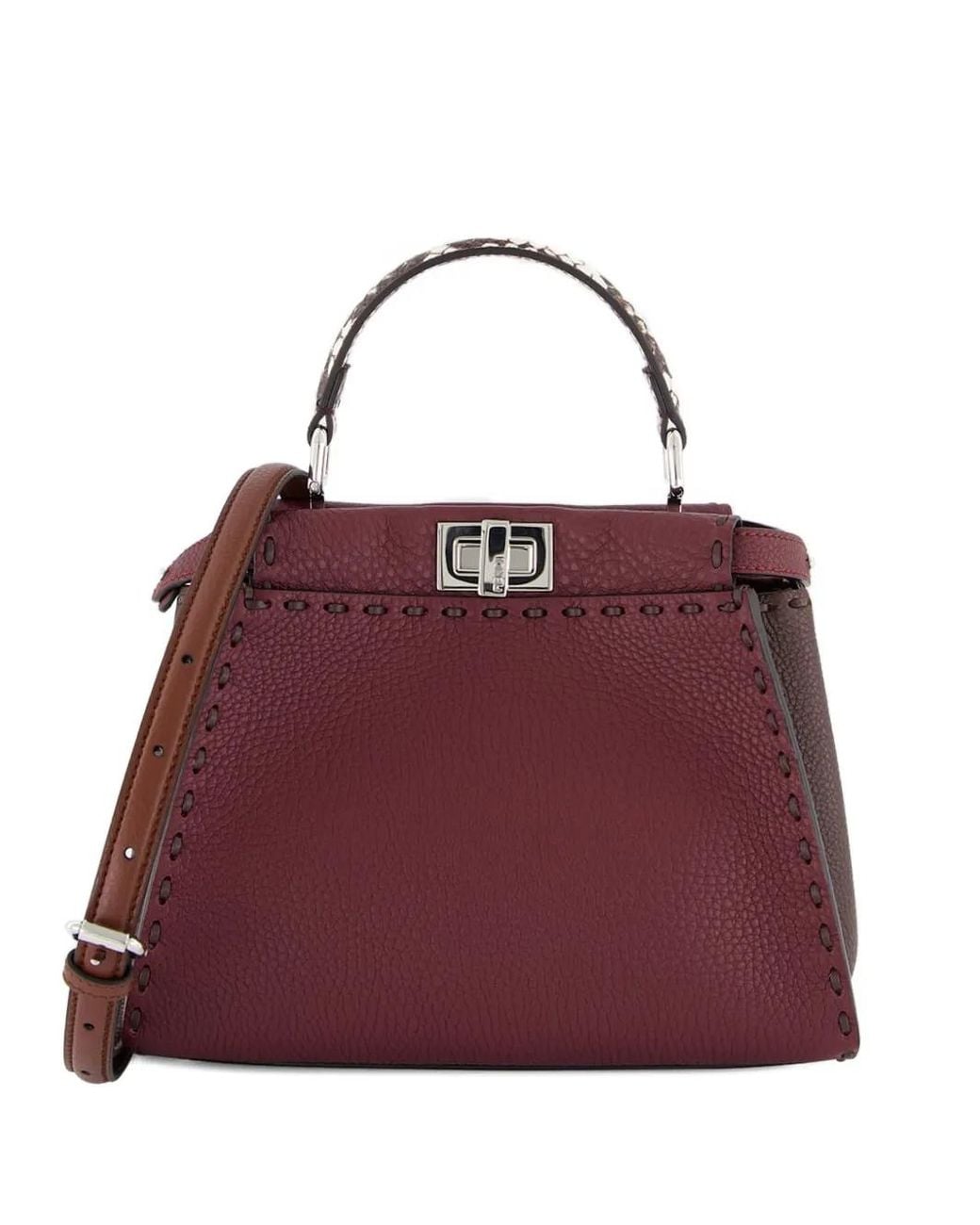 Fendi Purple Mini Peekaboo Selleria Tote Bag