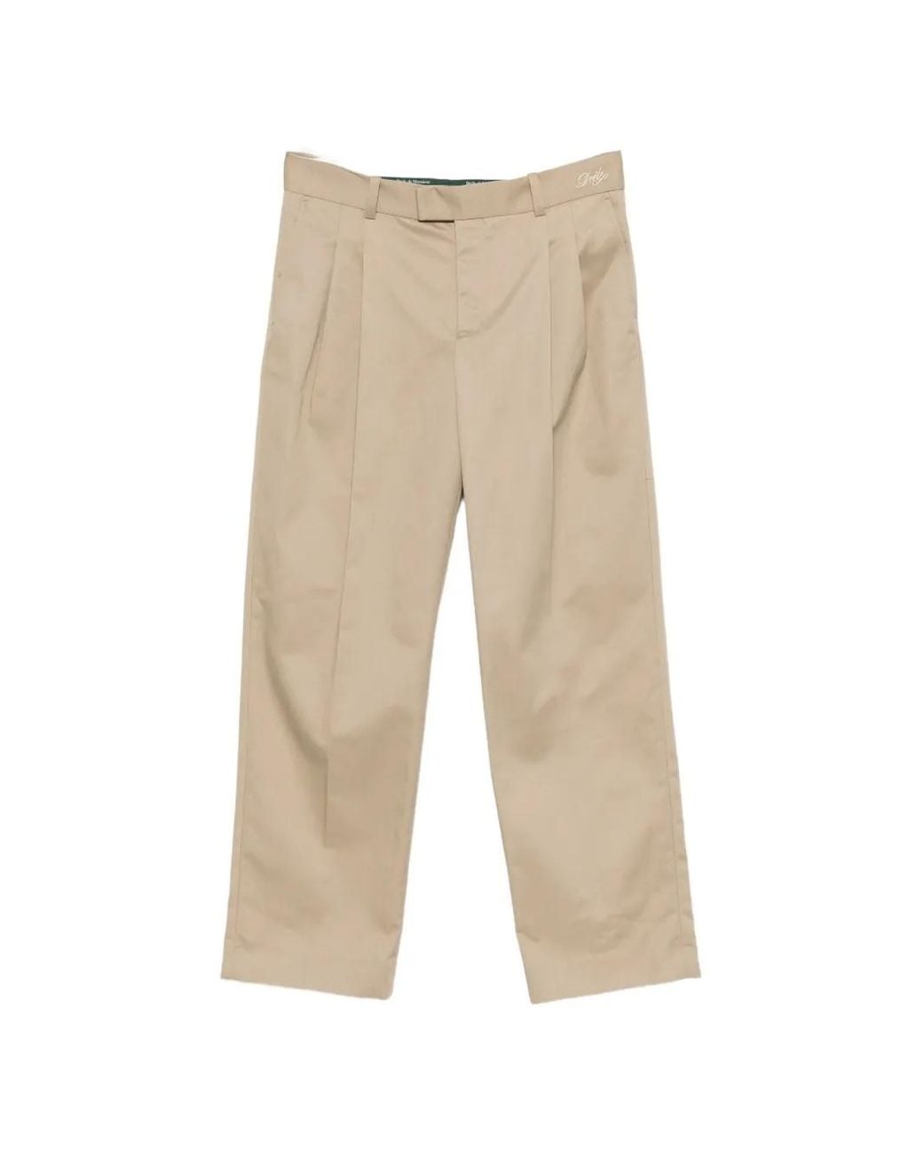 Drole de Monsieur Natural Pleated Straight-Leg Trousers for men