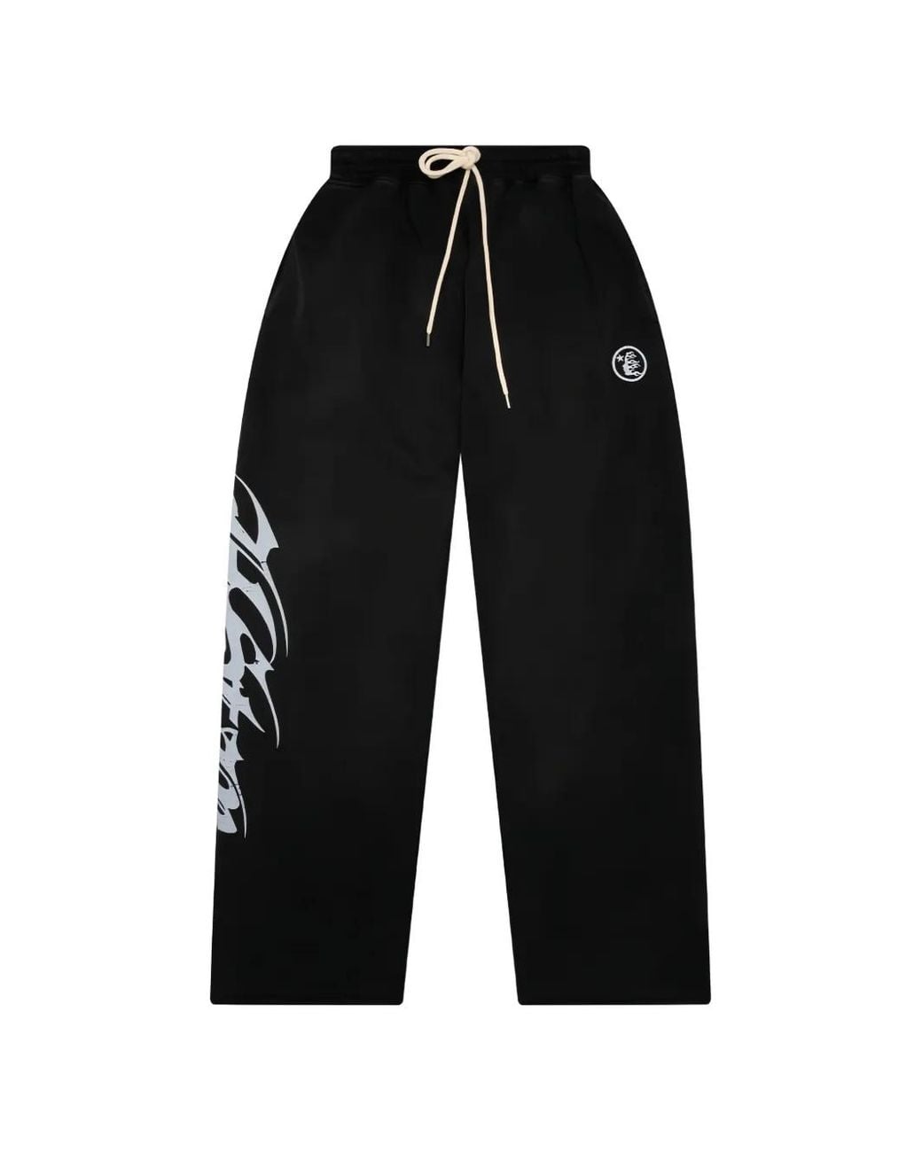 HELLSTAR Black Hstar Gothic Graphic-Print Track Pants for men
