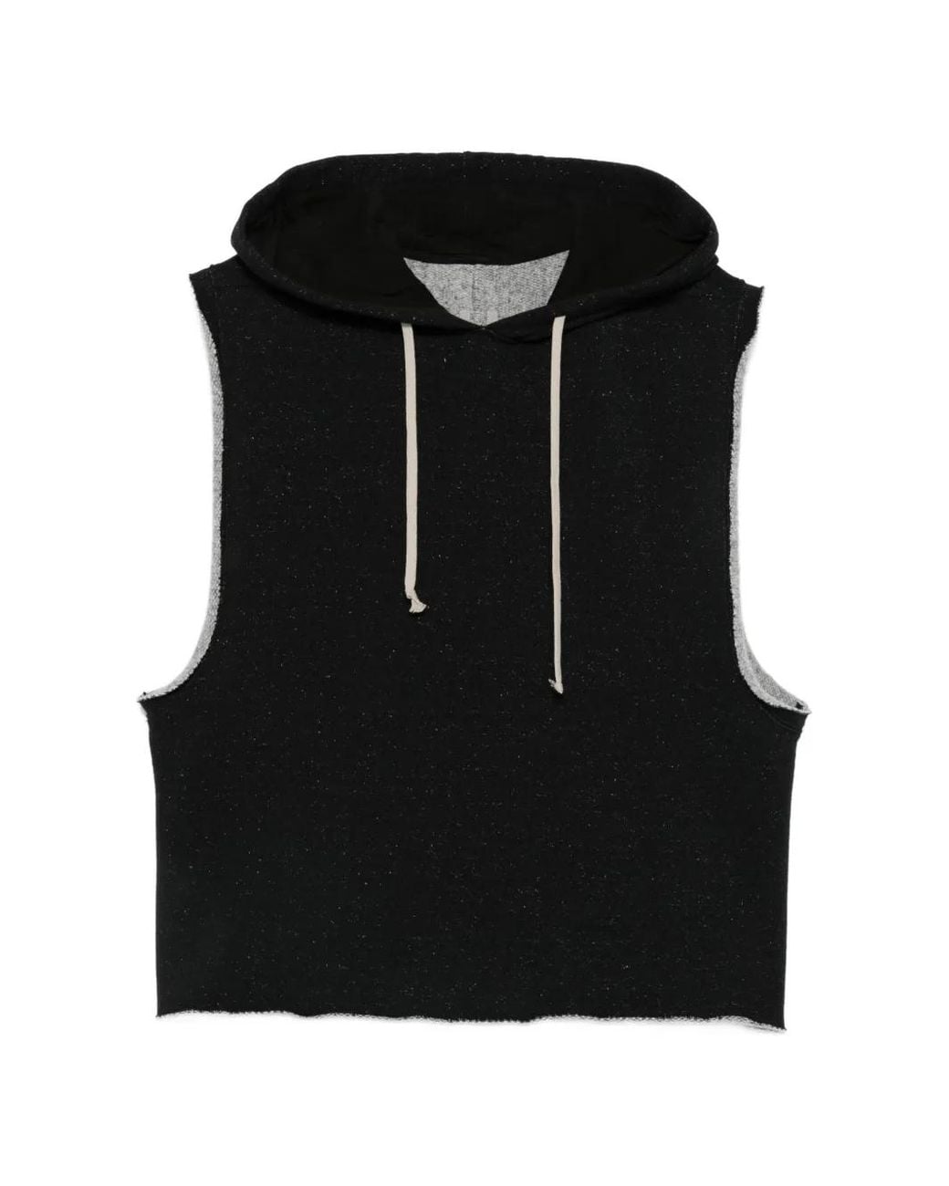 Rick Owens Black Sleeveless Drawstring-Hood Hoodie for men