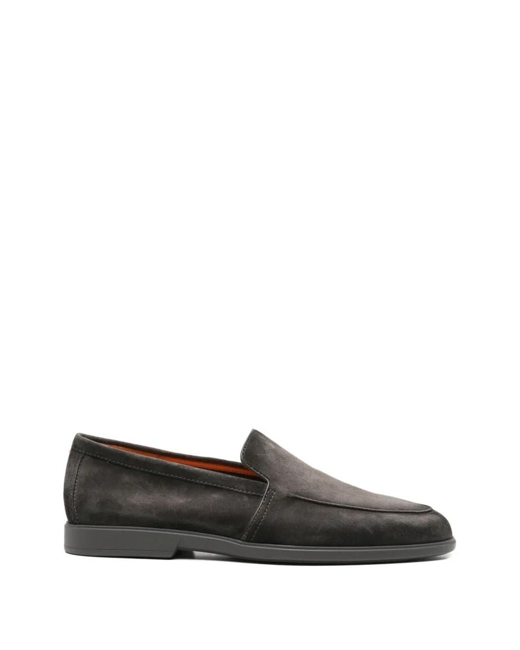 Santoni White Suede Slip-On Loafers for men
