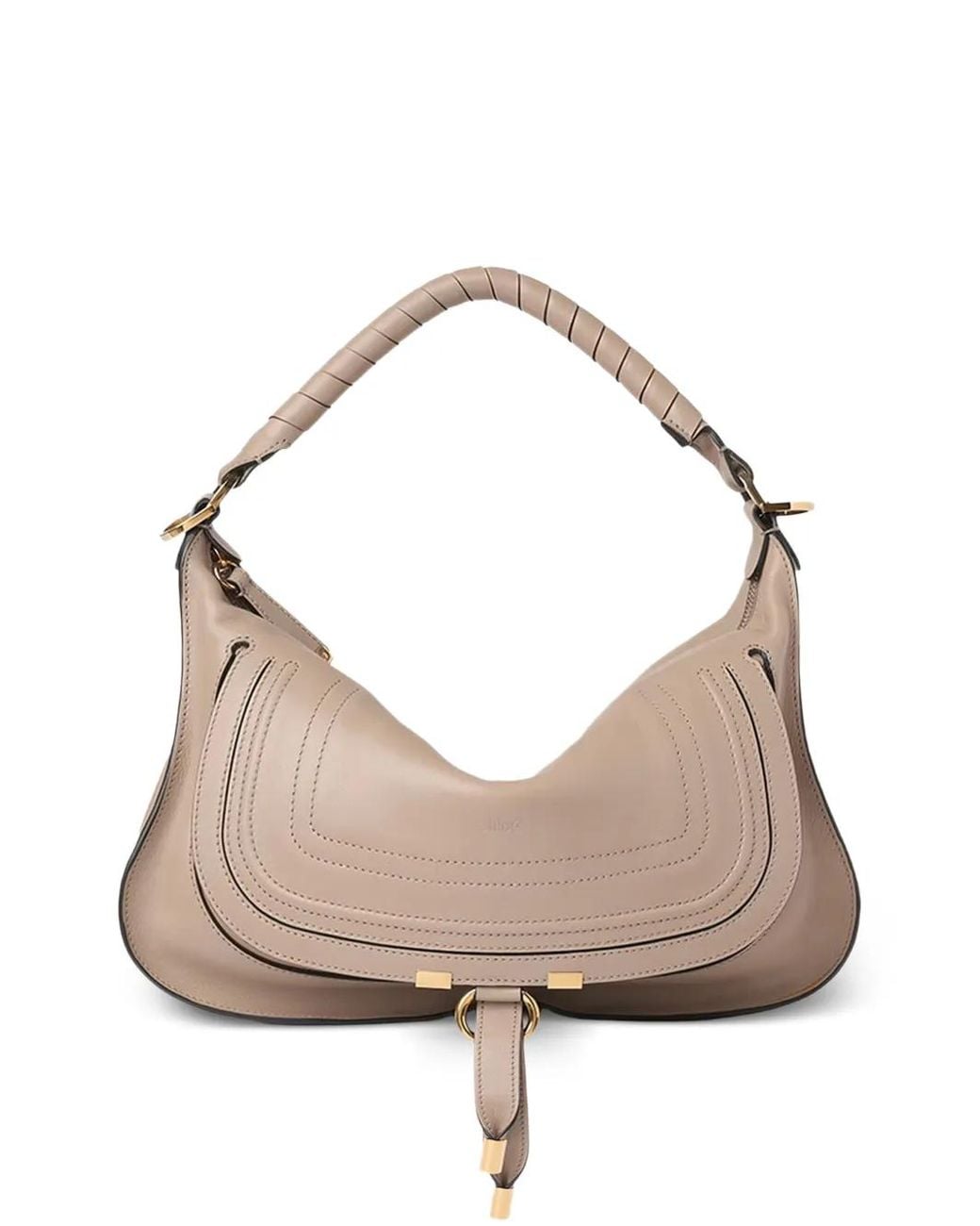 Chloé Natural Small Marcie Leather Shoulder Bag