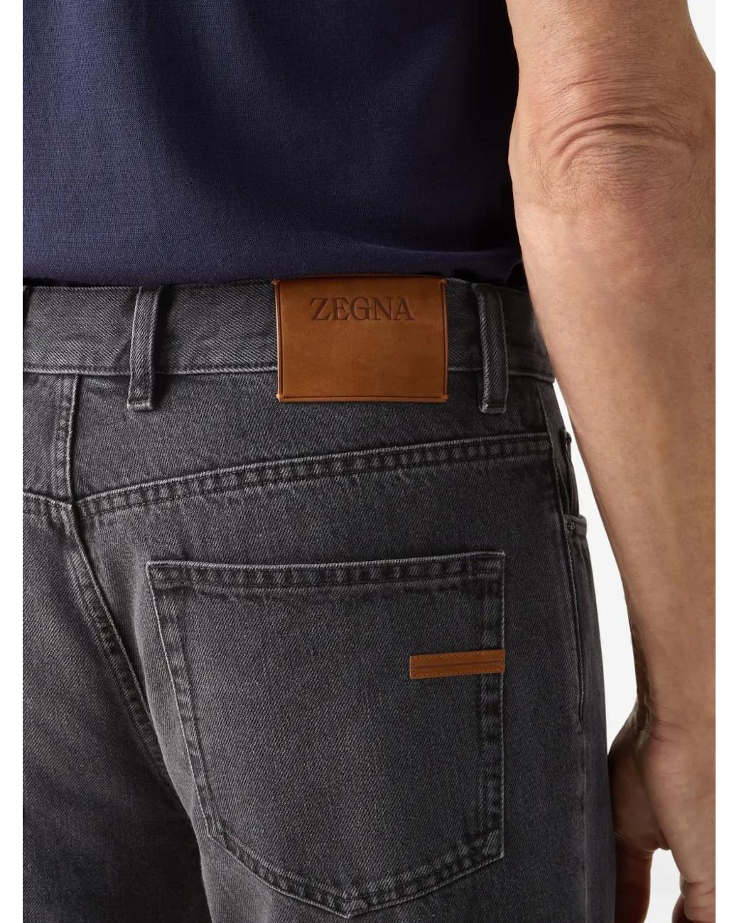 Zegna Gray Roccia Stone-Washed Jeans for men