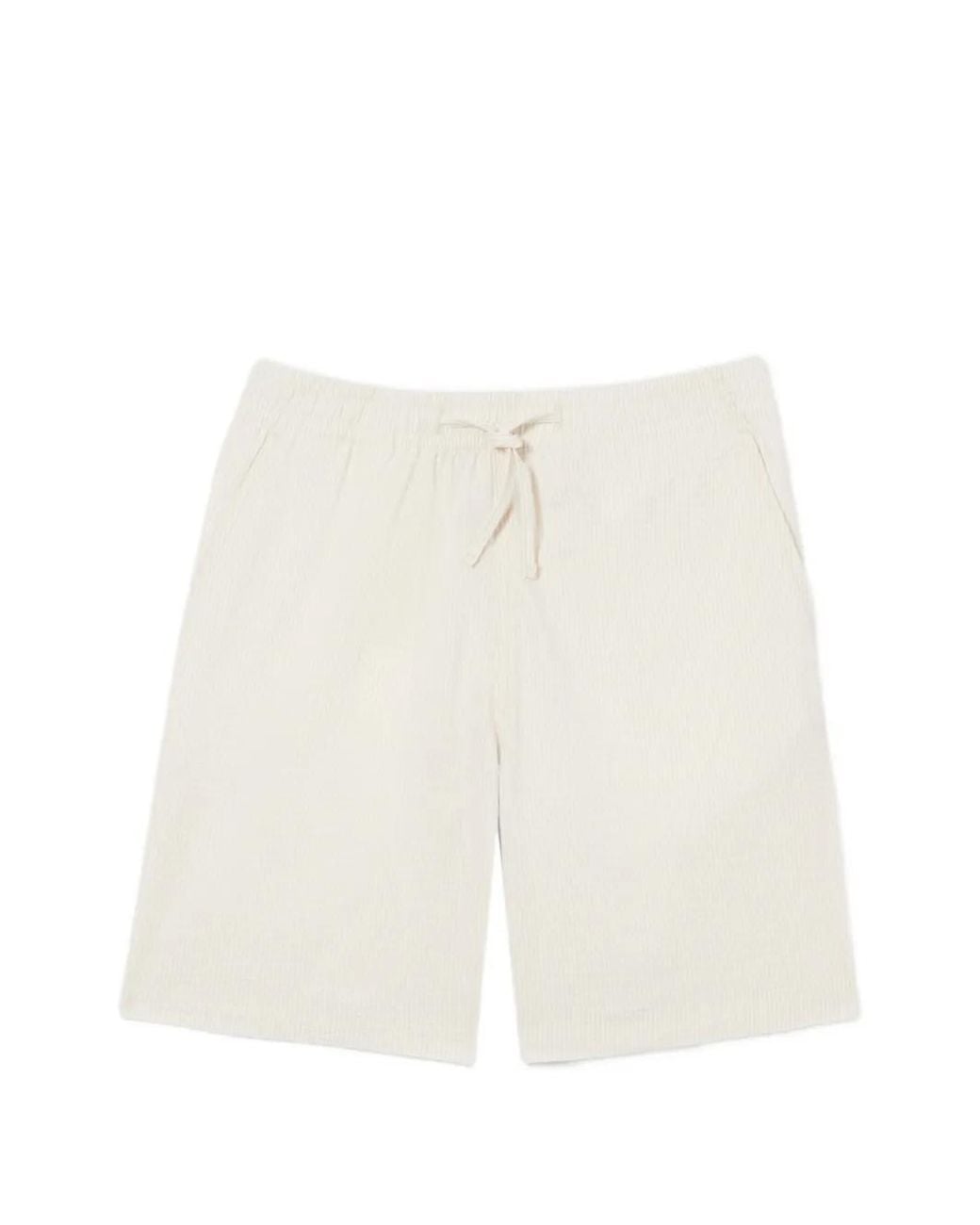 Lacoste White Striped Drawstring Shorts for men