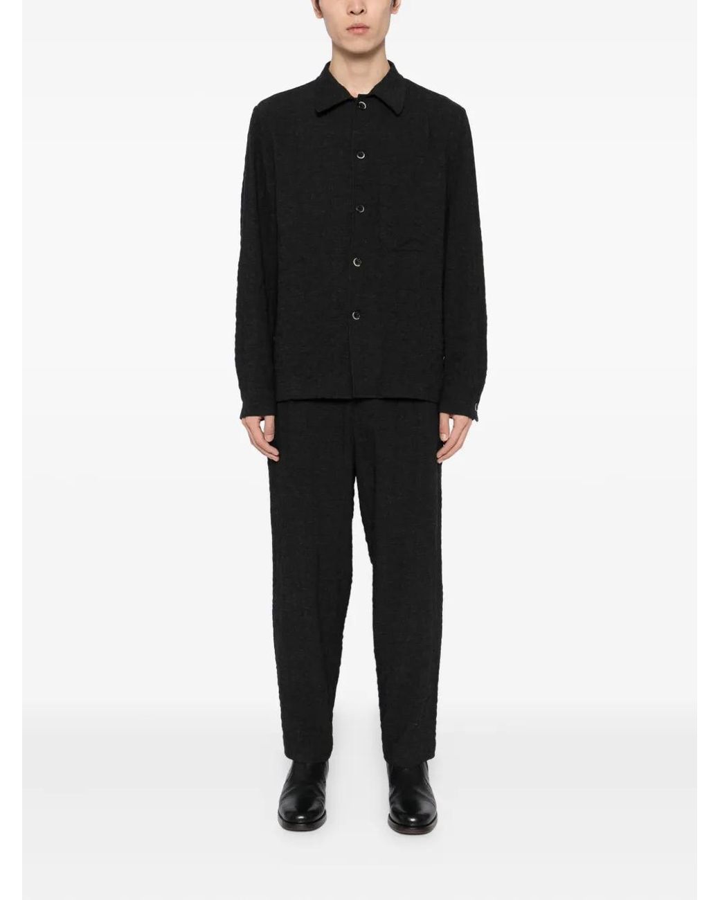 Barena Black Textured Trousers for men