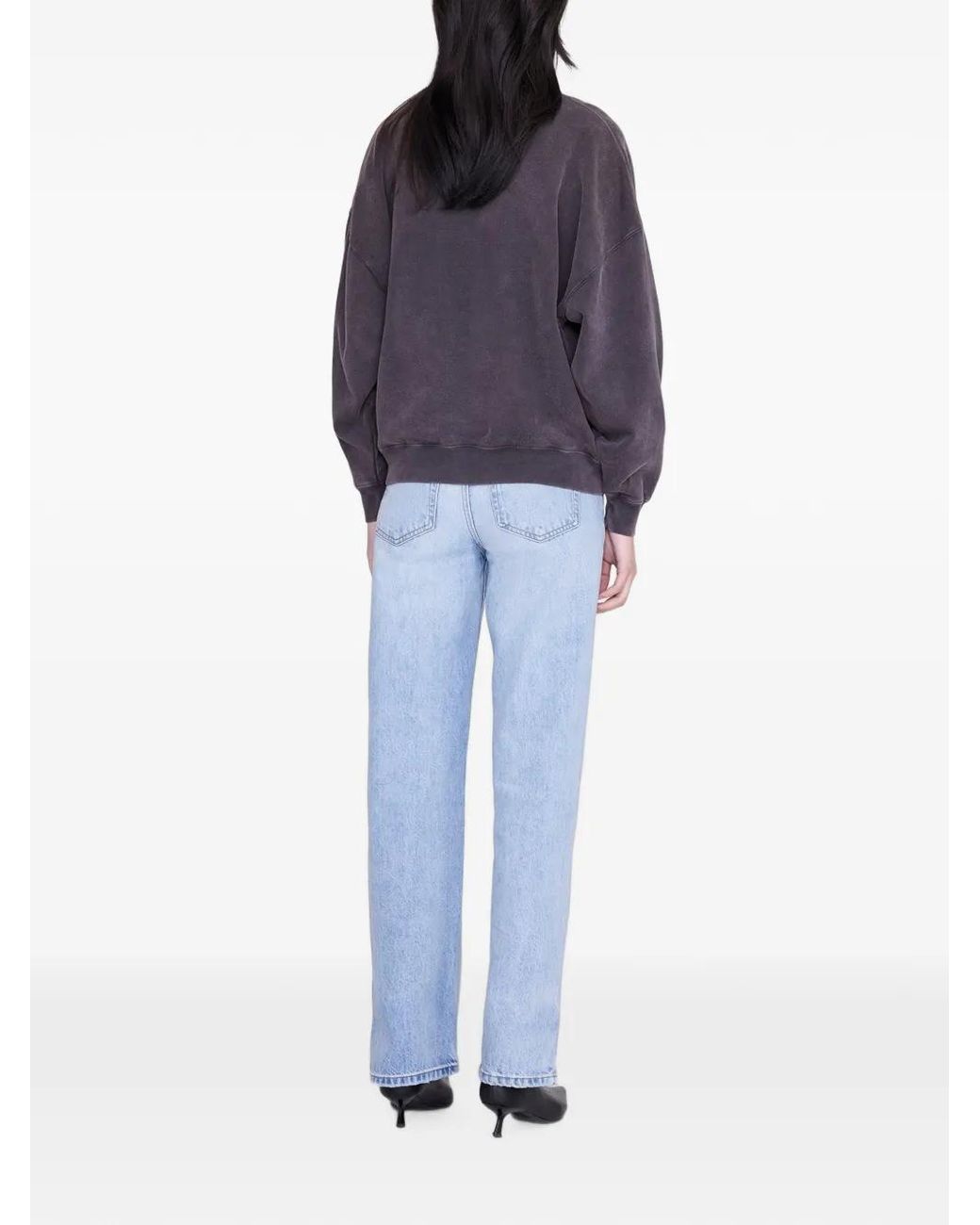 Anine Bing Blue Graphic-Print Sweatshirt