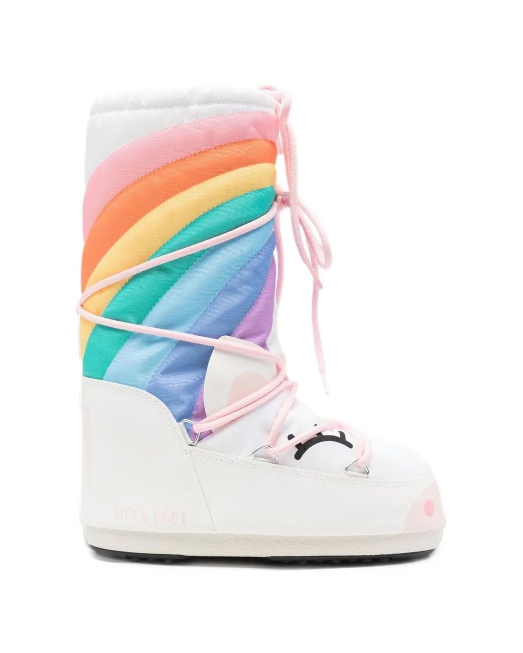 Moon Boot White Icon Unicorn-Print Lace-Up Boots