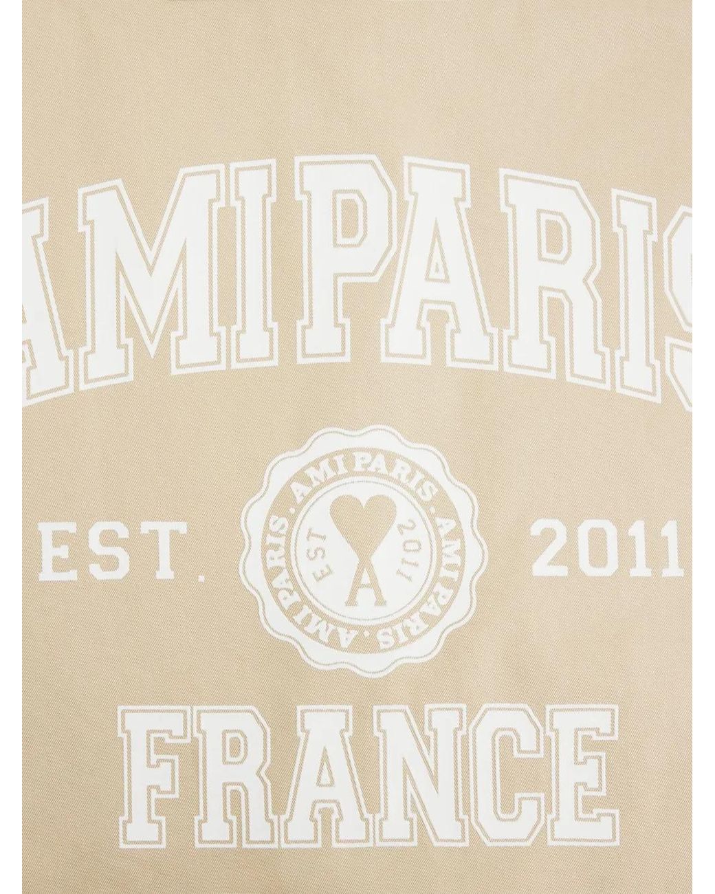 AMI Natural Logo-Print Button-Front Shirt for men