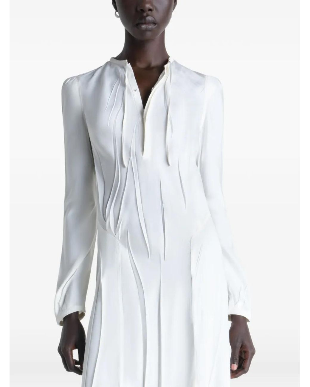 Lemaire White Creased Bias Dress