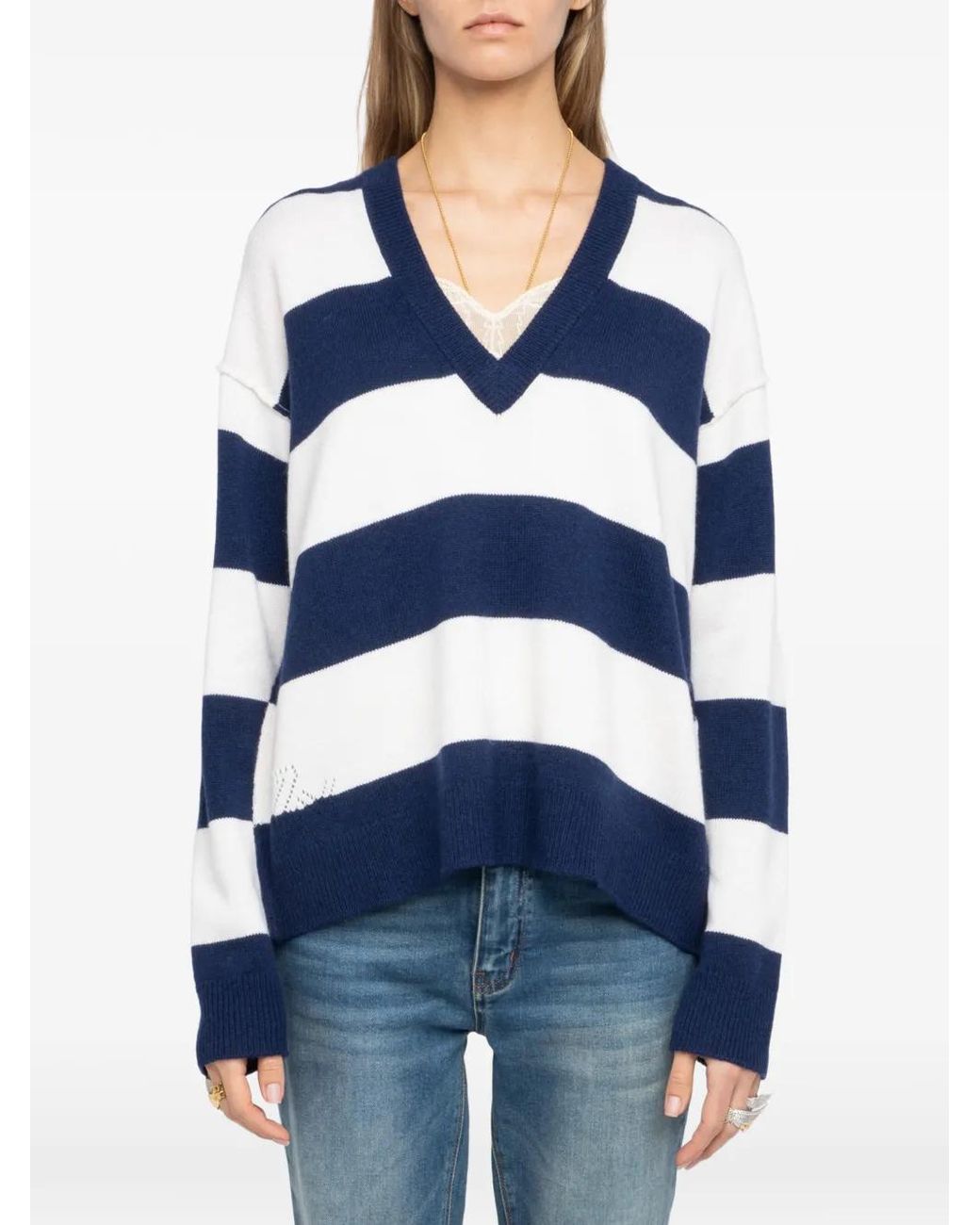 Zadig & Voltaire Blue Mikyz Striped Sweater