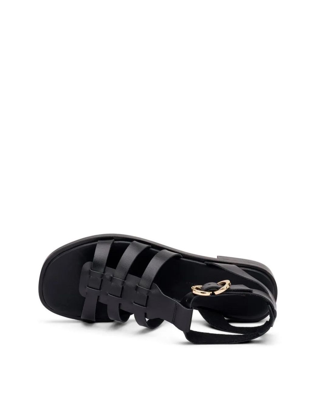 Frau Black Cage Leather Sandals