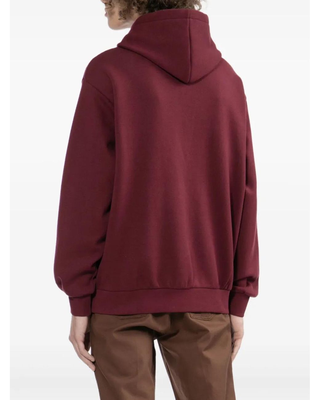Chocoolate Red Bear-Print Hoodie for men