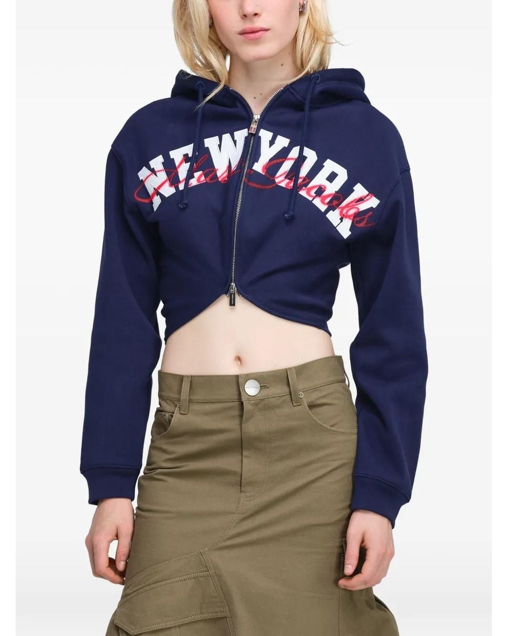 Marc Jacobs Blue Canal St Cropped Hoodie