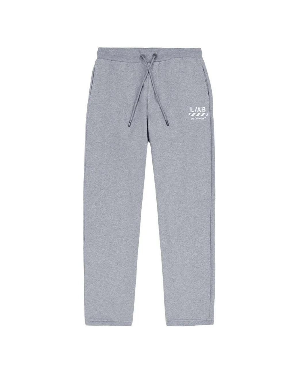 LAB C.O. OFF WHITE Gray Pantalon De Jogging À Rayures Diag for men