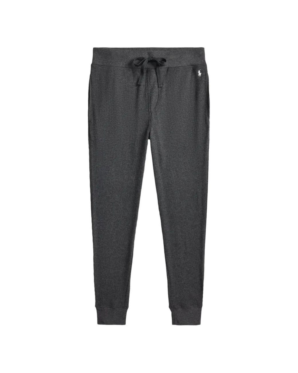 Polo Ralph Lauren Gray Waffle-Knit Embroidered Pony Pyjama Pants for men