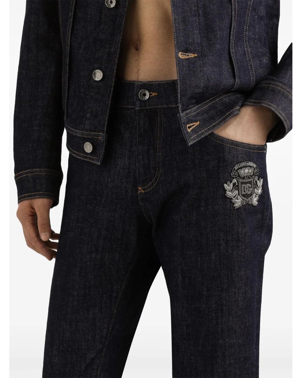 Dolce & Gabbana Blue Skinny Stretch Cotton Jeans for men