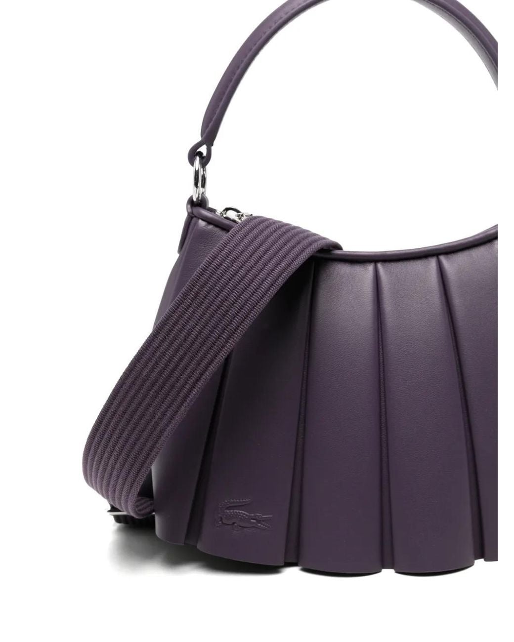 Lacoste Purple Small Lenglen Leather Bag