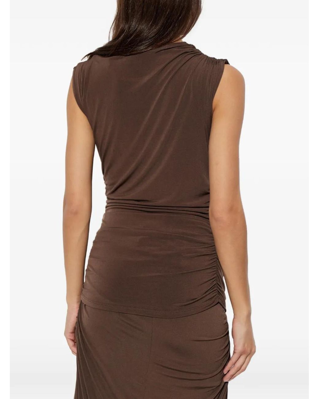 Gestuz Brown Gzsaily Ruched Tank Top