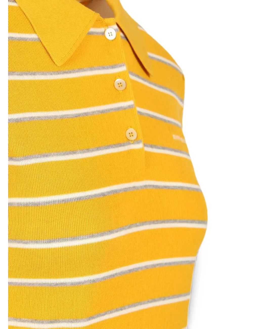 Miu Miu Yellow Cotton Knit Polo Shirt