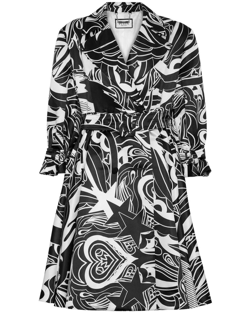 Philipp Plein Black Circus Trench Coat