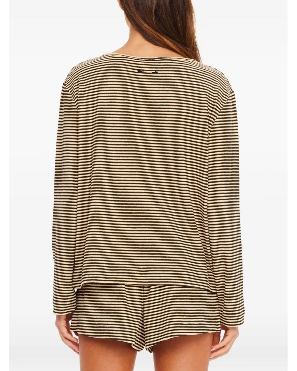 The Upside Natural Santos Rio Striped Long-Sleeve Top