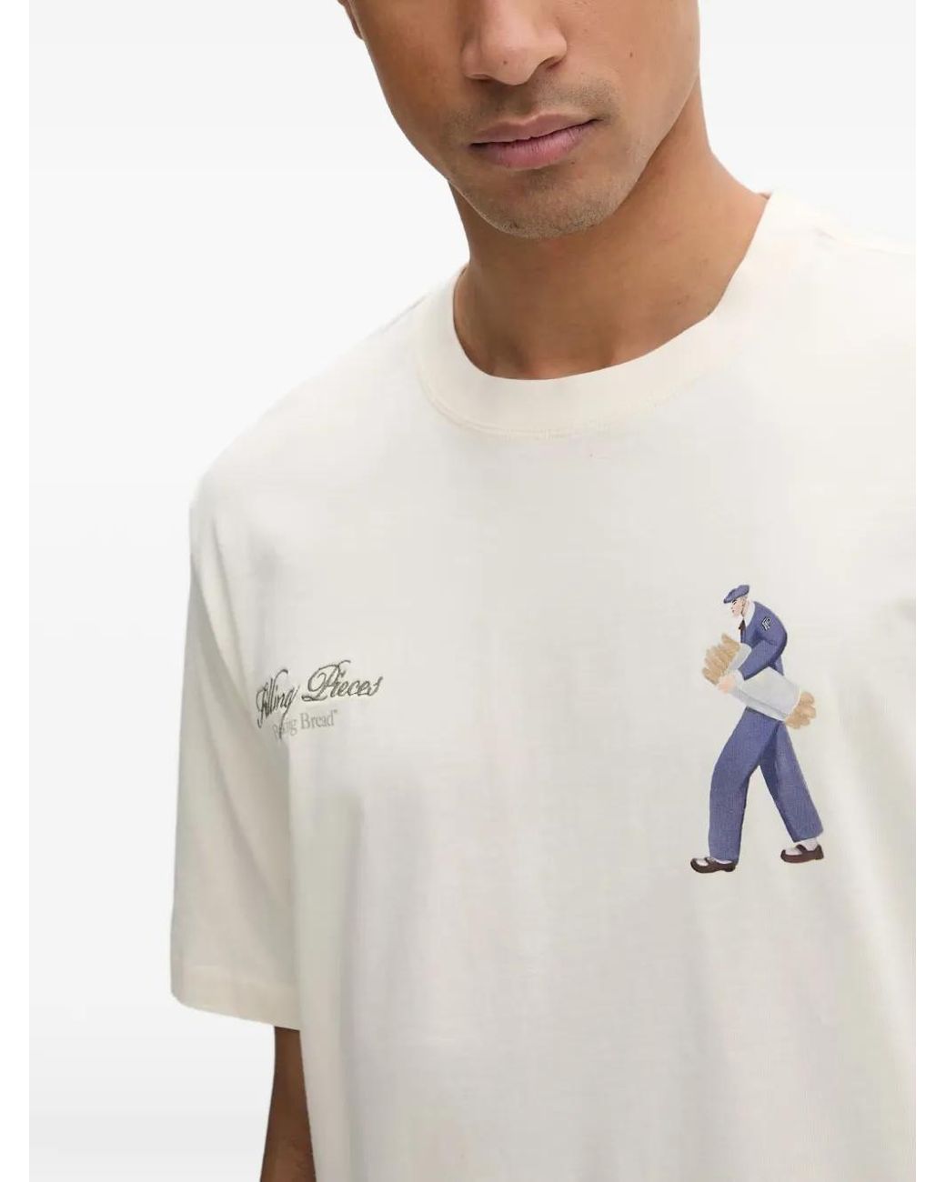 Filling Pieces White Bakery Graphic-Print T-Shirt for men