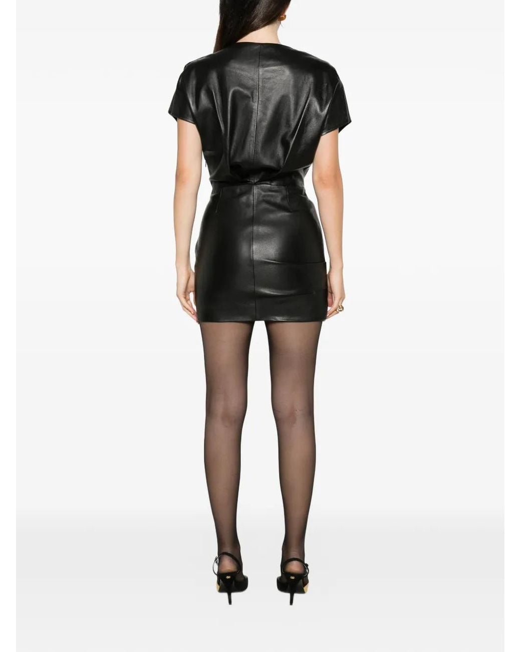 Isabel Marant Black Alia Leather Mini Dress