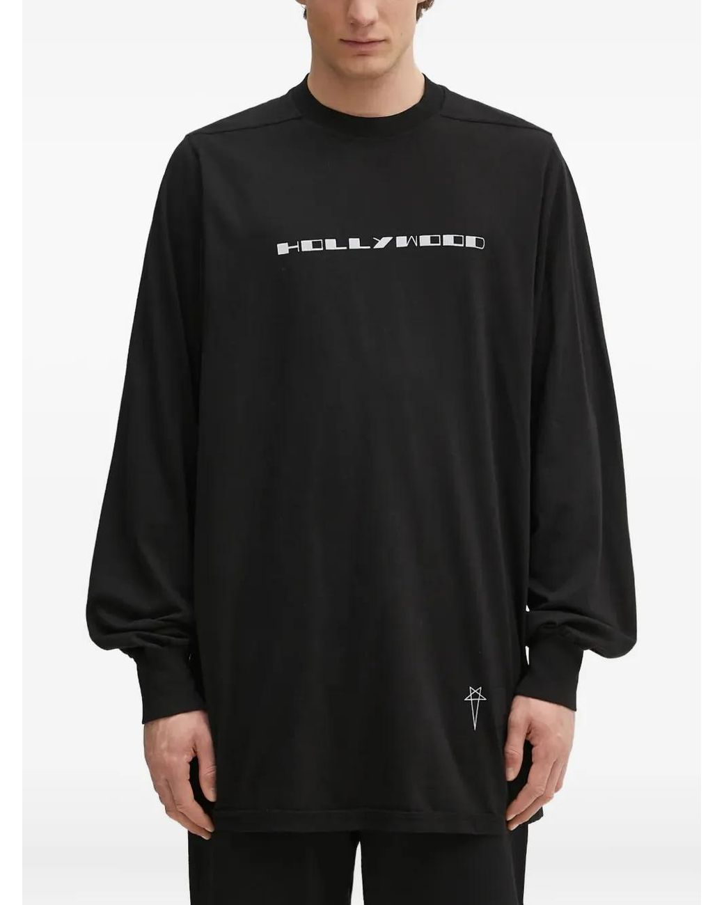 Rick Owens Hollywood Graphic Long-Sleeve T-Shirt in Black for Men