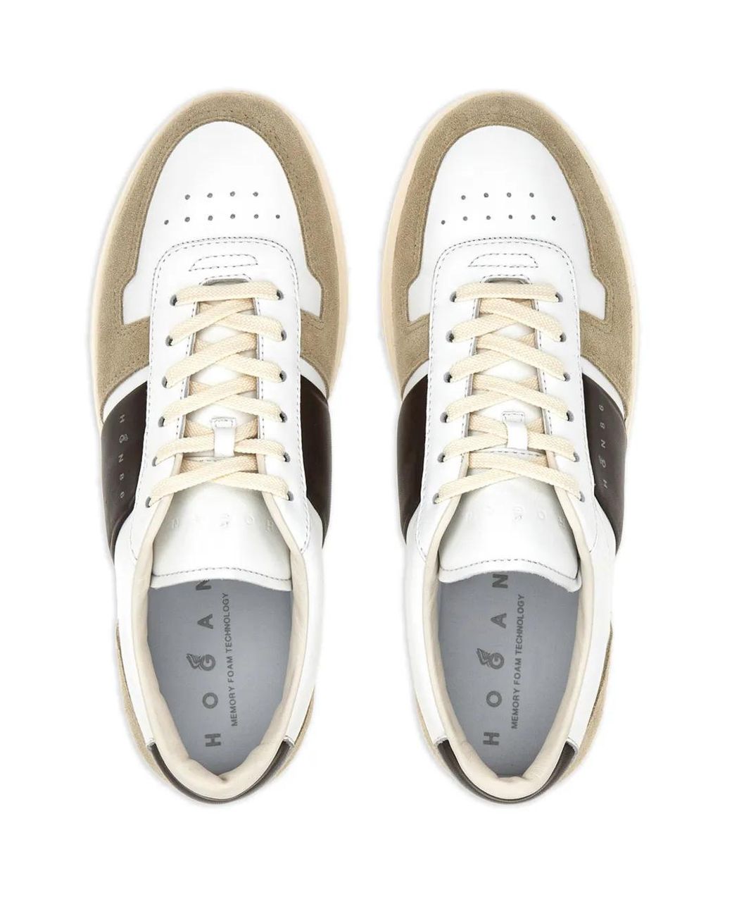 Hogan White Suede Leather Sneakers With Memory Foam Footbed for men