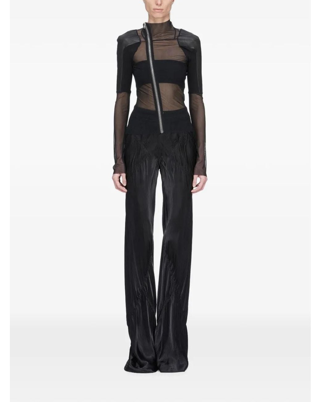 Rick Owens Black Strapless Viscose Bandeau Top With Stretch Fabric