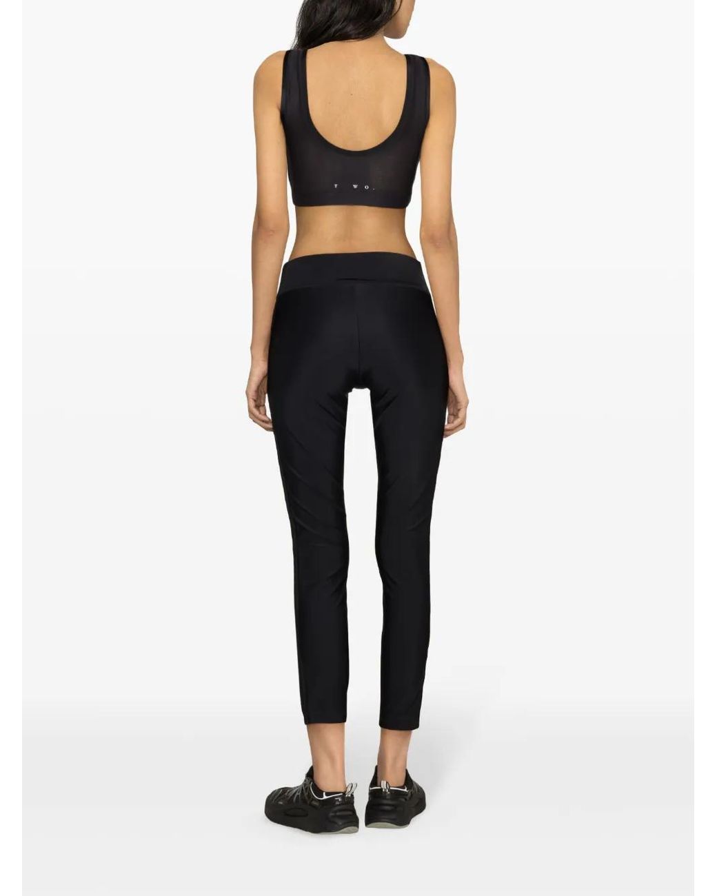 Versace Jeans Couture Black Logo-Jacquard Leggings