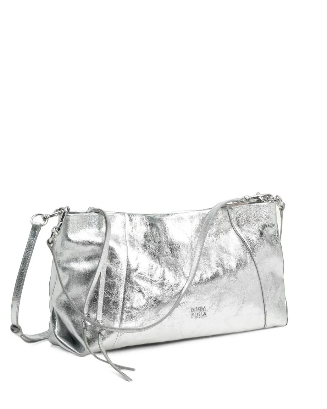 Bimba Y Lola White Large-Tone Leather Clutch