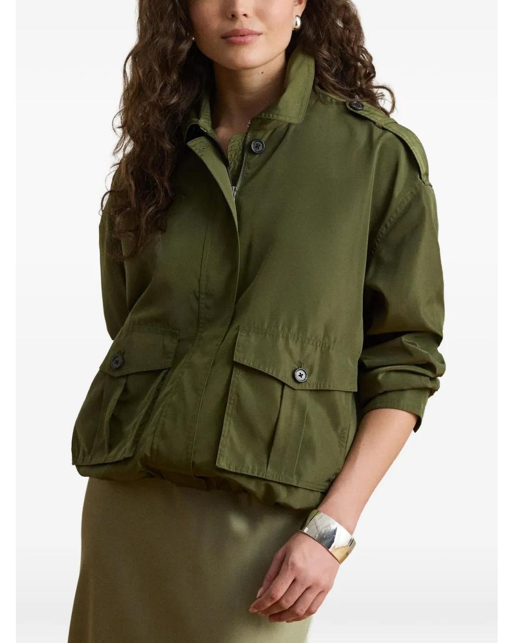 Ralph Lauren Green Utility-Pockets Epaulette Jacket