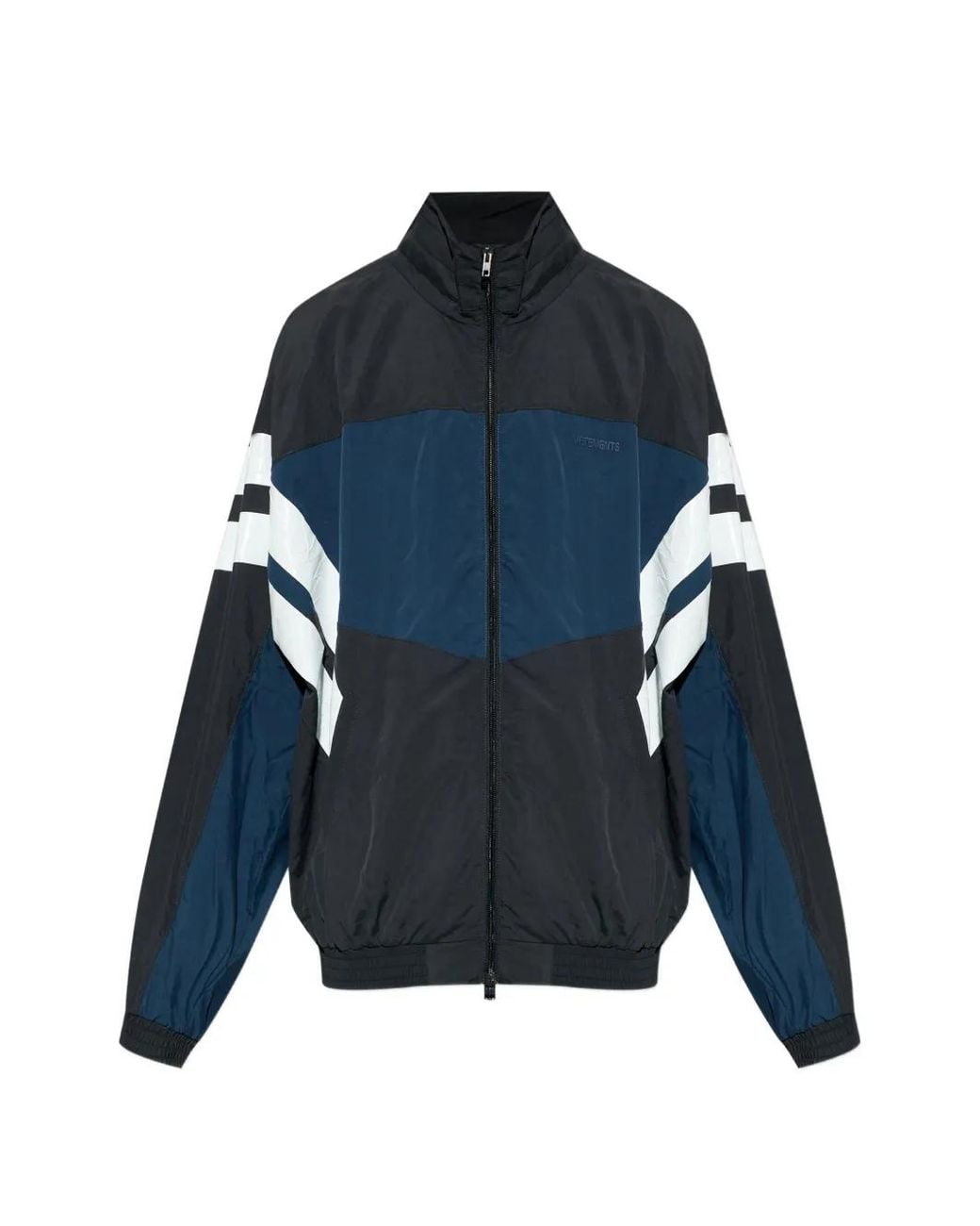 Vetements Blue Striped-Sleeves Colour-Block Jacket for men