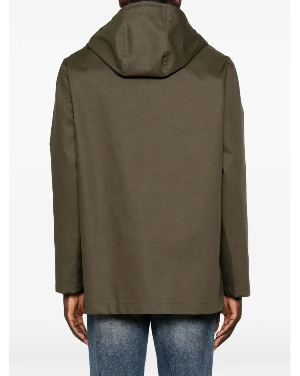 Fendi Brown Ff-Monogram-Print Hooded Parka for men