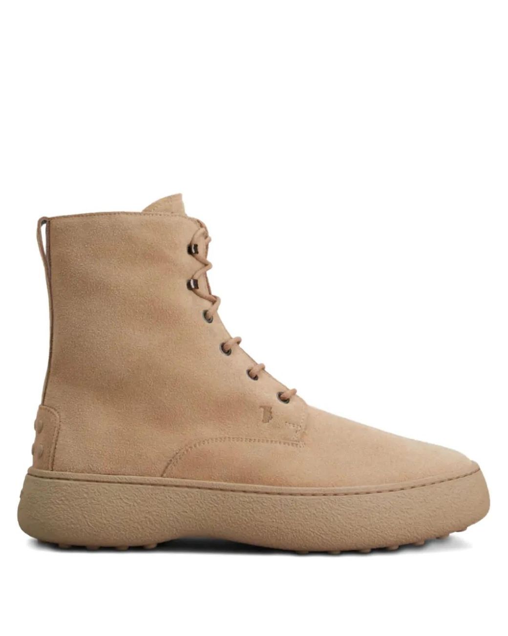 Tod's Brown Embossed Lace-Up Boots for men