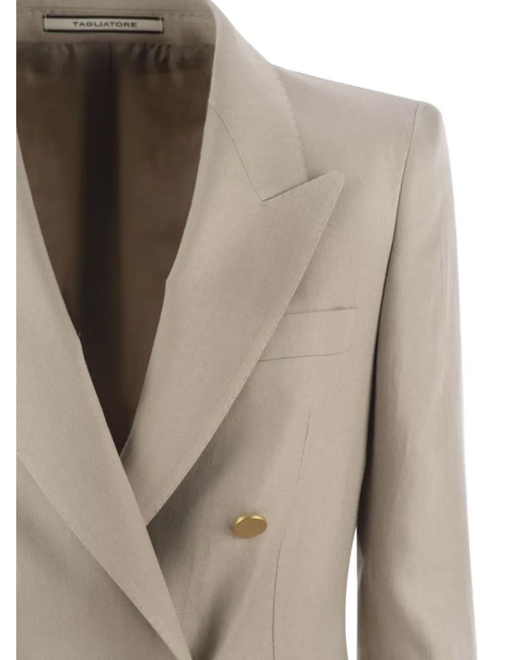 Tagliatore Natural Double-Breasted Buttoned Blazer