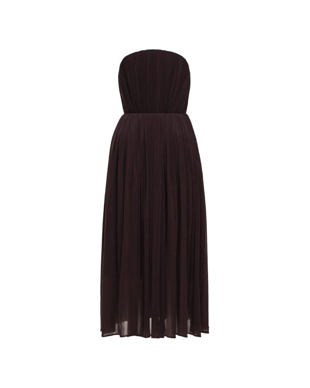 Magda Butrym Purple Ruched Strapless Midi Dress