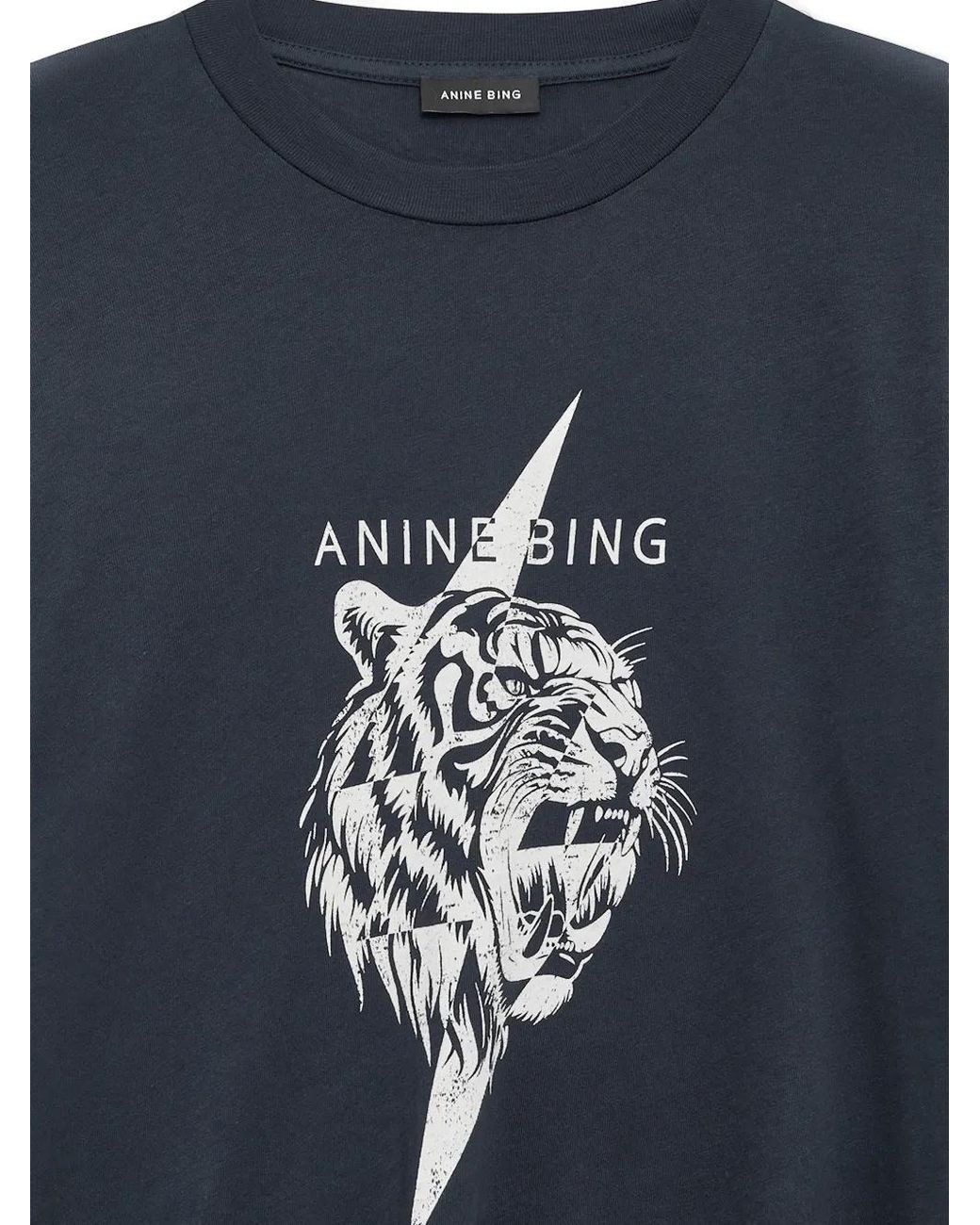 Anine Bing Blue Wagner Tiger-Graphic T-Shirt
