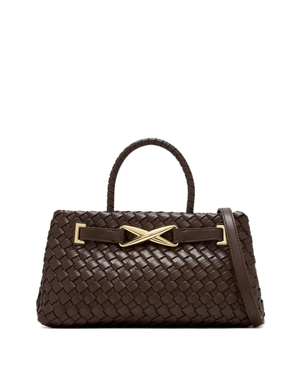 JW PEI Brown Woven Leather Tote Bag