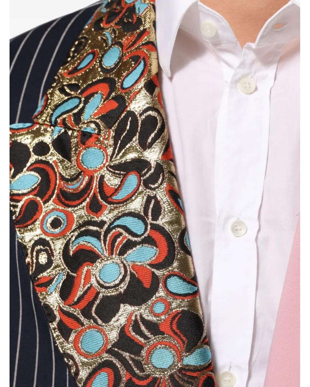 Dolce & Gabbana Black Patchwork Single-Breasted Blazer for men