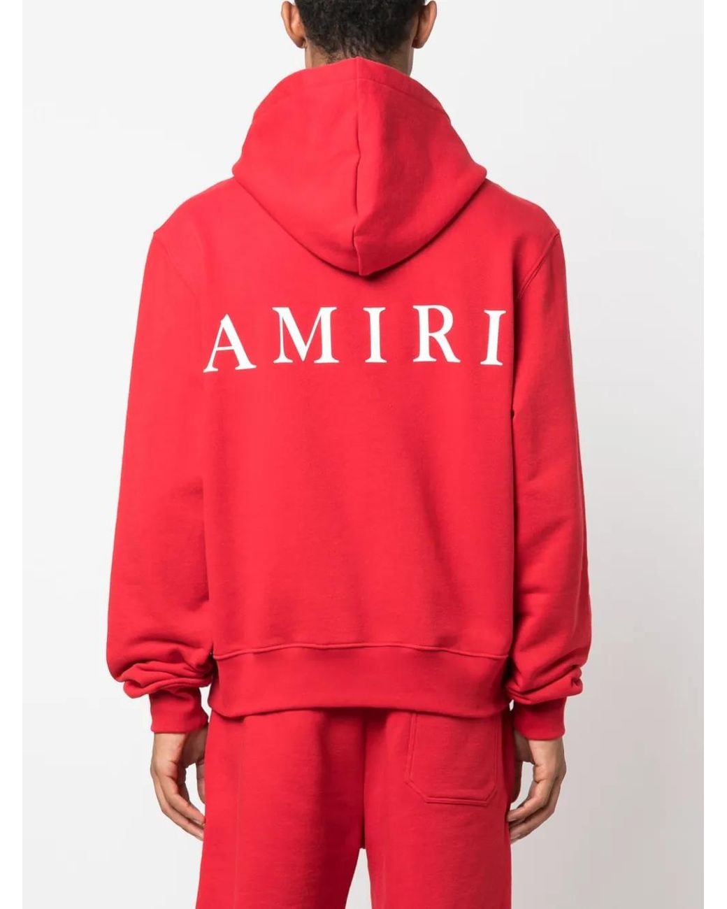 Amiri Red Cotton Logo Hoodie for men
