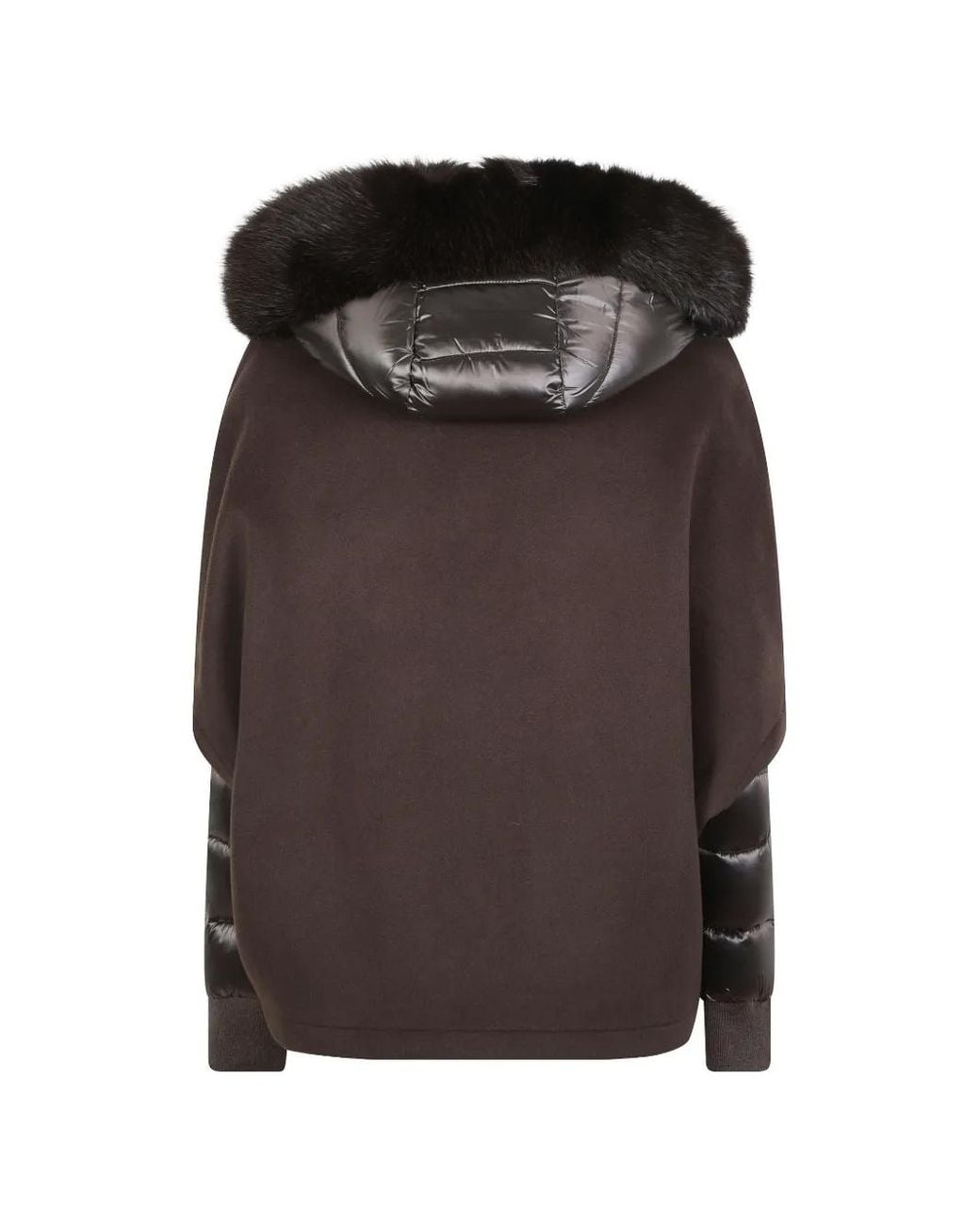 Moorer Black Fur-Trim Hooded Jacket